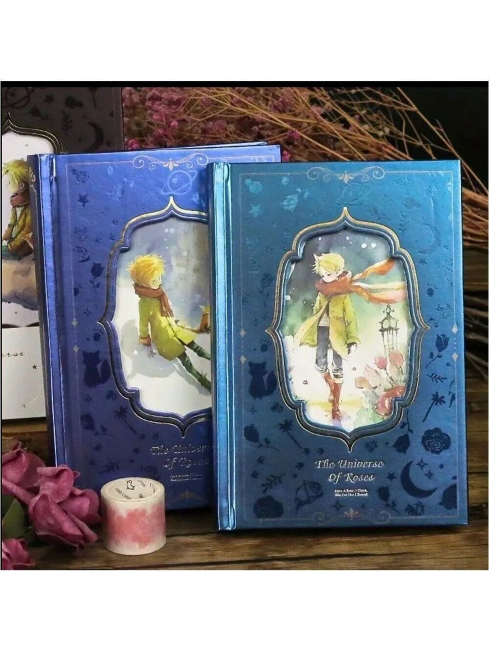 The Little Prince Universe of Roses Blue Hardcover Journals - choice of color